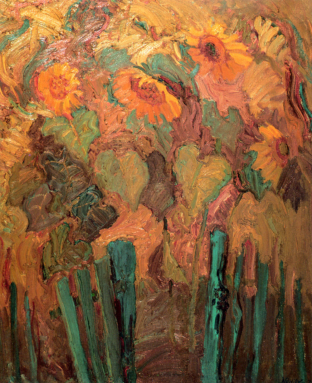 М. Неділко. «Соняшники». 1976. Полотно, олія